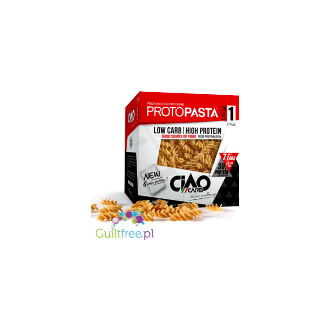 Ultra Low Carb Protopasta Fusilli Prepared with alimentare ad elevato contenuto proteico - High Protein Ultra Low Protein Carboh