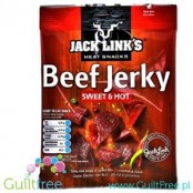 Jack Links Beef Jerky sweet & hot - dried slices of New Zealand beef with a sweet and spicy taste