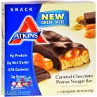 Atkins Snack Caramel Chocolate Peanut Nougat Bar - Low Carbbon Peanuts with Peanuts, Caramelized Chocolate and Nougat in Chocola