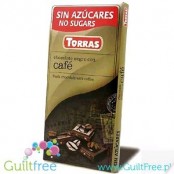Torras Chocolate negro con edulcornate con grans de café - Dark chocolate without added sugar, sweetened with maltitol with coff