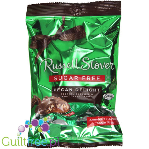 Russell Stover Sugar Free Peg Bag Candy, Pecan Delights, Pecan & Carame