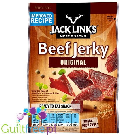 Jack Links Beef Jerky Original - dried slices of New Zealand beef in a mixture of original flavor flavors