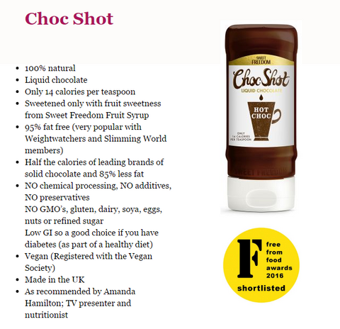 Sweet Freedom Choc Shot Liquid Chocolate - A chocolate sauce based on cocoa fruit extracts