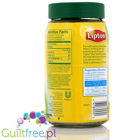 Lipton Ice Tea Zero Lemon - Ice Tea Cytrynowa bez Cukru
