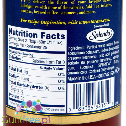 Torani Sugar Free Brown Sugar & Cinnamon Syrup