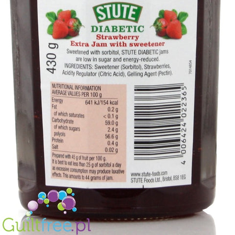 Stute Diabetic strawberry extra jam without sweetener