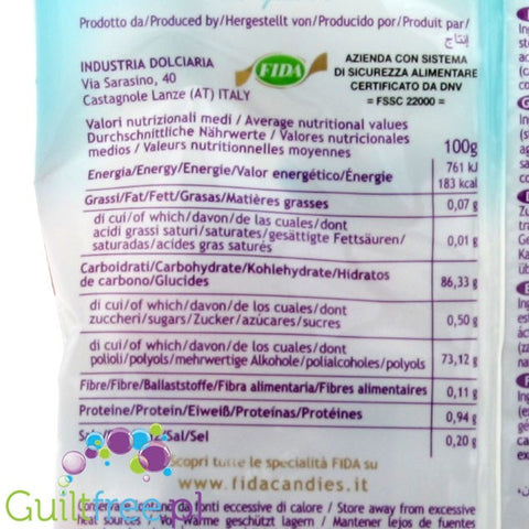 Le Bonelle Gelées senza zucchero, caramella morbida gelées con edulcoranti ai gusti di frutta - gluten-free strawberry and black