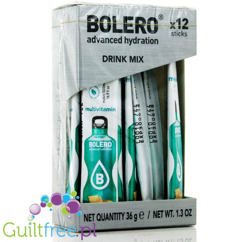 Bolero Instant Fruit Flavored Drink with sweeteners, Multivit 