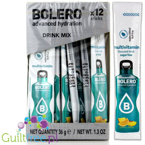 Bolero Instant Fruit Flavored Drink with sweeteners, Multivit 