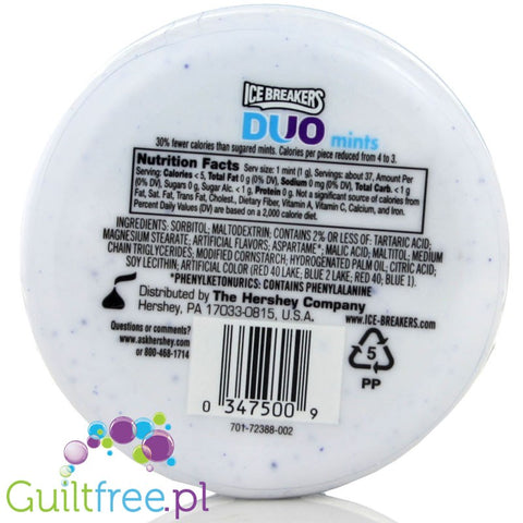 Ice Breakers Duo Grape sugar free mints with cooling crystals - low-calorie*, grape-mint powdered candies, without sugar, contai