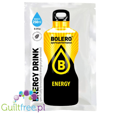 Bolero Instant Energy Drink with sweeteners, sugar free, high caffeine content - instant energy drink high in caffeine, no sugar