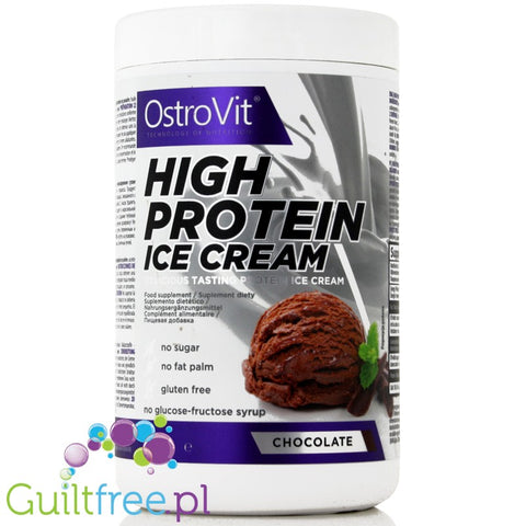 Ostrovit High Protein Ice Cream Chocolate Flavor - a mixture for the preparation of high protein chocolate ice cream, dietary su