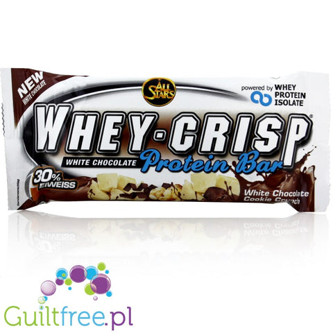 All Stars Whey Crisp White Chocolate Cookie Crunch - crunchy protein white chocolate bar and biscuits