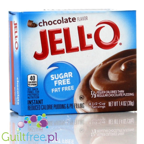 Jell- O Pudding without sugar and no fat with a chocolate flavor