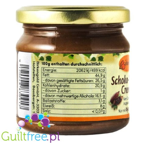 Birkengold vegan walnut-chocolate cream with no added sugar