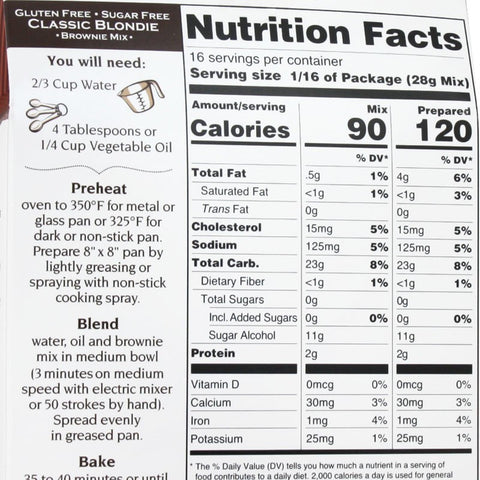 Sans Sucre Sugar free, Gluten free Blondie Mix with Stevia 