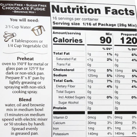 Sans Sucre Sugar Free, Gluten free Brownie Mix with Stevia