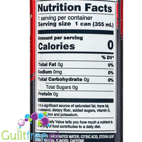 Zevia Energy Grapefruit - a carbonated sugar-free drink with a grapefruit flavor, contains a sweetener (stevia)