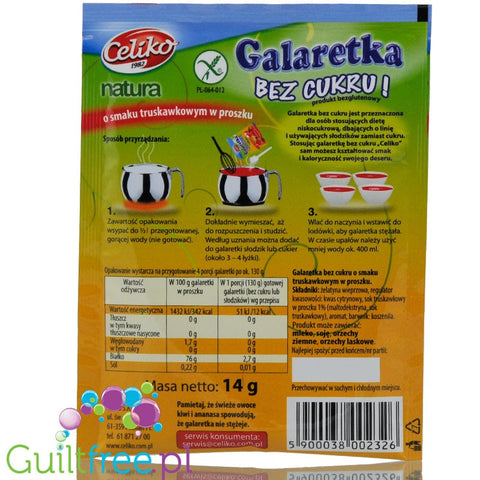 Celiko sugar free, sweeteners free strawberry jelly
