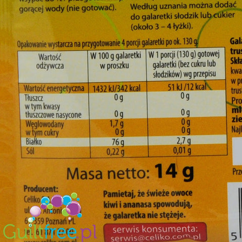 Celiko sugar free, sweeteners free strawberry jelly