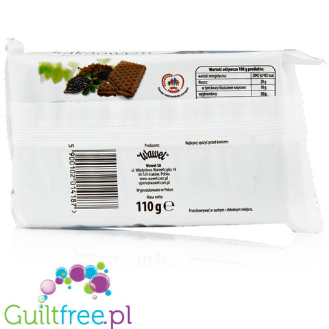 Wawel cocoa waffers no added sugar, 110g