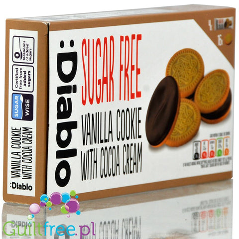 Diablo sugar free vanilla cookie with cocoa cream