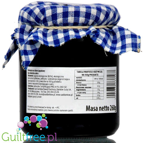 Sad Danków, no sugar added organic blueberry jam