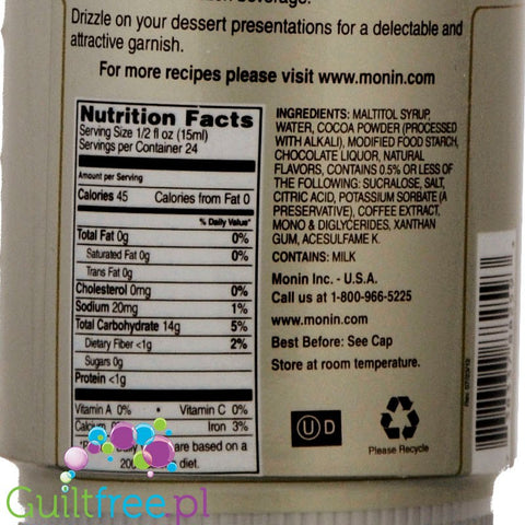 Monin Sugar Free Dark Chocolate Sauce
