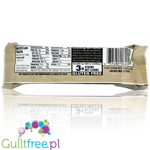 Atkins Meal Vanilla Pecan Crisp Bar protein bar without maltitol