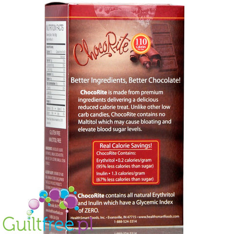 Healthsmart Chocorite all natural dark chocolate bar with stevia 5 x 28g