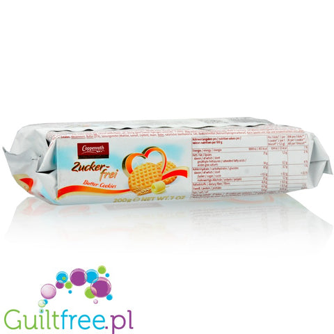 Coppenrath zartes Spritzgebäck mit Süßungsmittel - Extruded crispy buttery sugar cakes with sweeteners