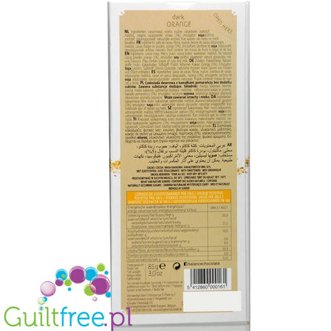 Balance Belgian Luxury Chocolate, dark with orange, sweetend with stevia