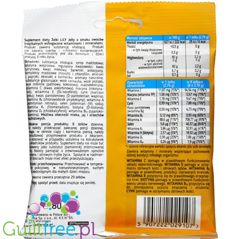 LiLY sugar free jellies with vitamins, tropical fruits flavors