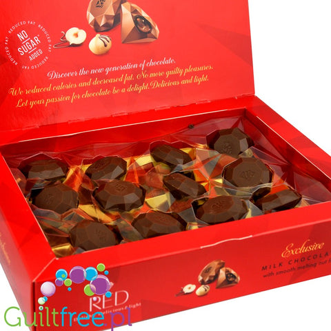 RED Chocolette no sugar added milk chocolate pralines, 35% less calories