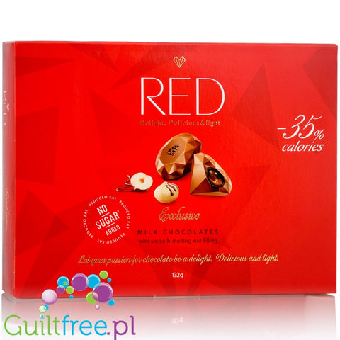 RED Chocolette no sugar added milk chocolate pralines, 35% less calories