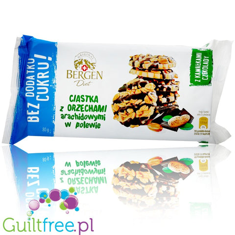 Bergen Diet no added sugar cookies with peanuts and chocolate drizzles