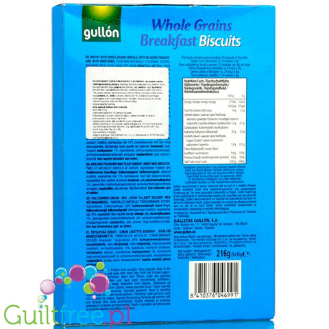 Gullón sugar free fiber morning biscuits 216g