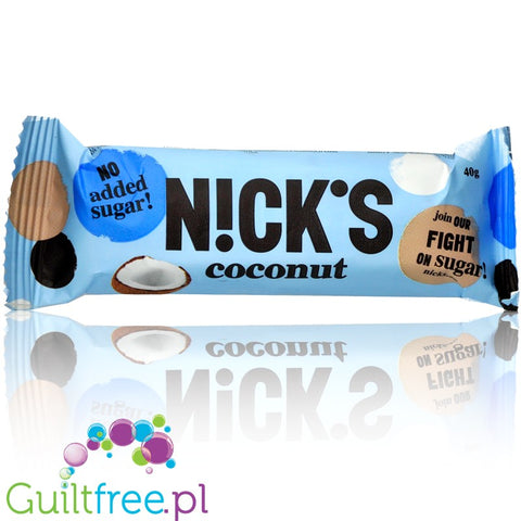 N!CK'S Coconut, Chocolate Coated Coconut Bar no Added Sugar, Gluten Free