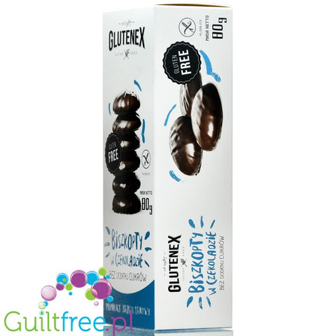 Glutenex gluten free, sugar free sponga cakes in dark chocolate coating