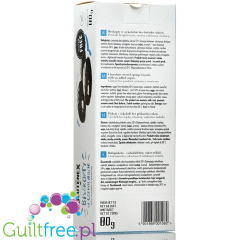 Glutenex gluten free, sugar free sponga cakes in dark chocolate coating