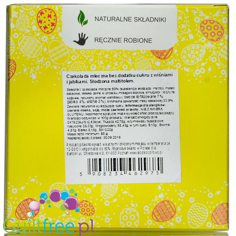 Santini Easter, sugar free milk chocolate with cherries and apples