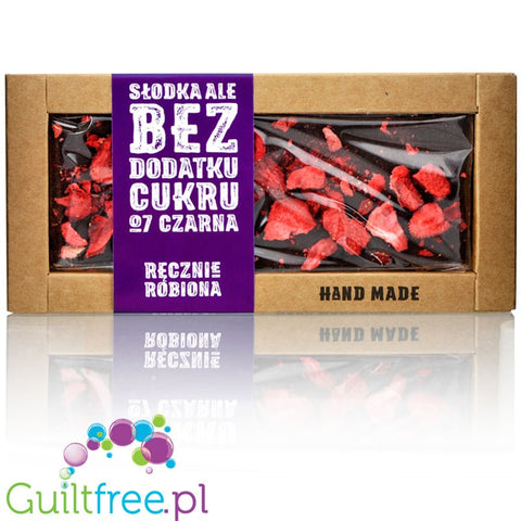 Cukiernia Staropolska - no added sugar hand made dark chocolate with strawberry pieces