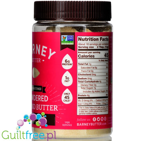 Barney Butter powdered defattd almond butter