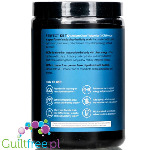 Perfect Keto MCT Oil Powder, Chocolate 13.3 oz (378g)