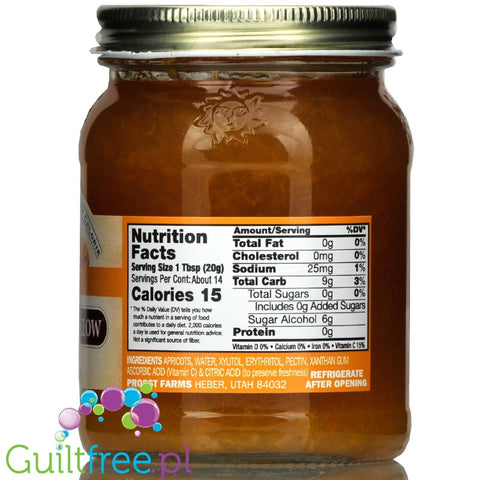 Nature's Hollow Sugar Free Jam, Apricot 10 oz.