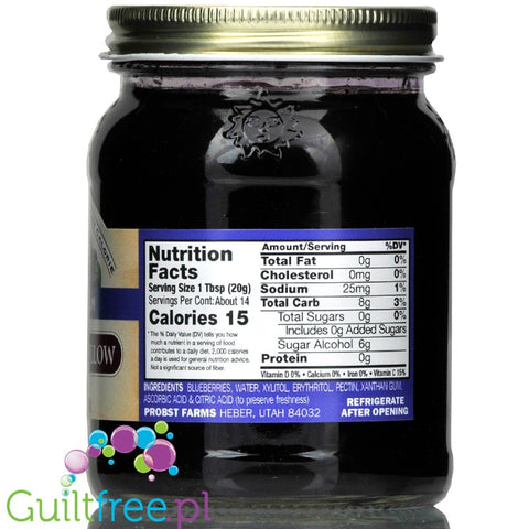 Nature's Hollow Sugar Free Jam, Blueberry 10 oz.