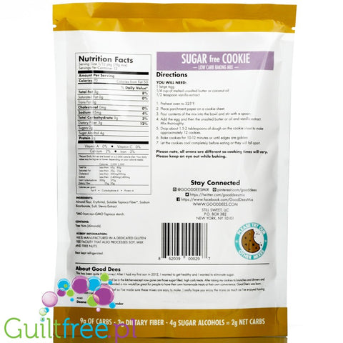 Good Dee's Low Carb Sugar(free) Cookie Baking Mix 8 oz