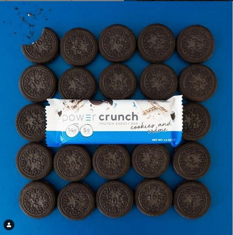Power Crunch Protein Energy Bar Cookies & Creme contain sugar and sweeteners