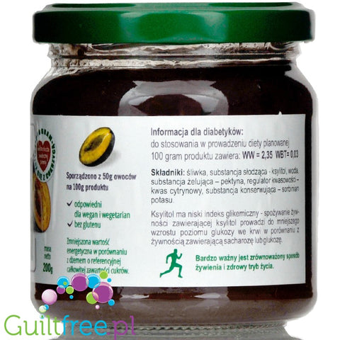 Bartfan sugar free plum spread sweetened with xylitol only