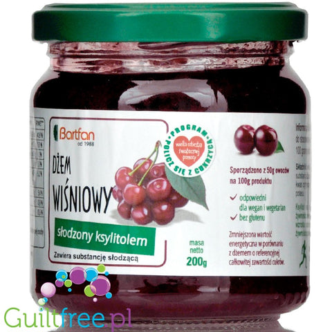 Bartfan sugar free black cherry spread sweetened with xylitol only